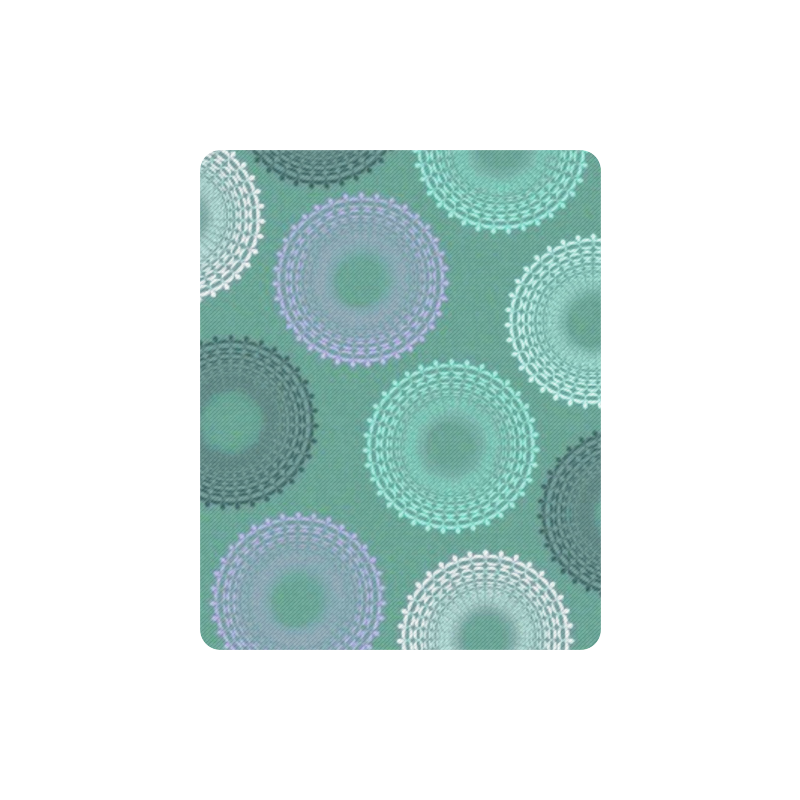 Teal Sea Foam Green Lace Doily Rectangle Mousepad