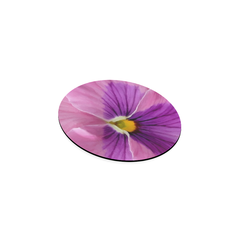 Pink and Purple Pansy Round Coaster