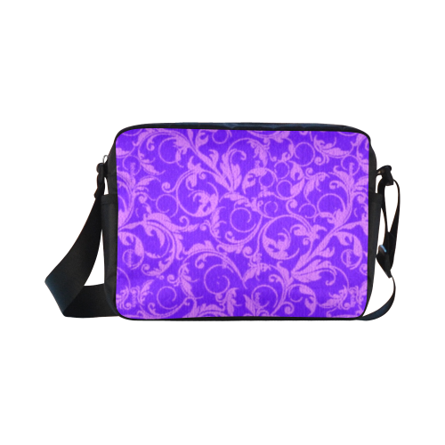 Vintage Swirls Amethyst Ultraviolet Purple Classic Cross-body Nylon Bags (Model 1632)