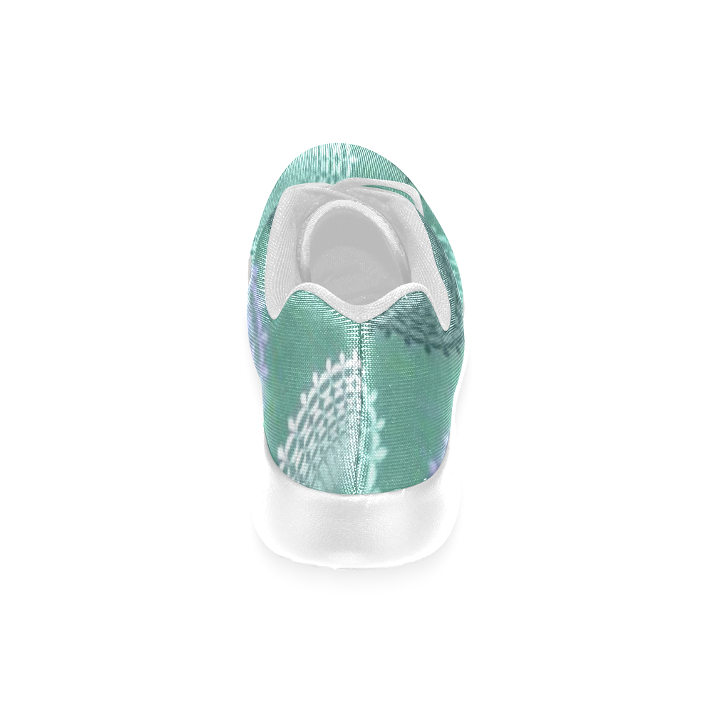 Teal Sea Foam Green Lace Doily Women’s Running Shoes (Model 020)