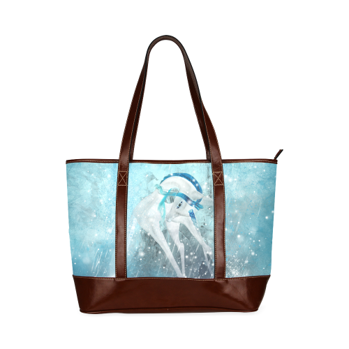 Snowflake Unicorn Tote Handbag (Model 1642)
