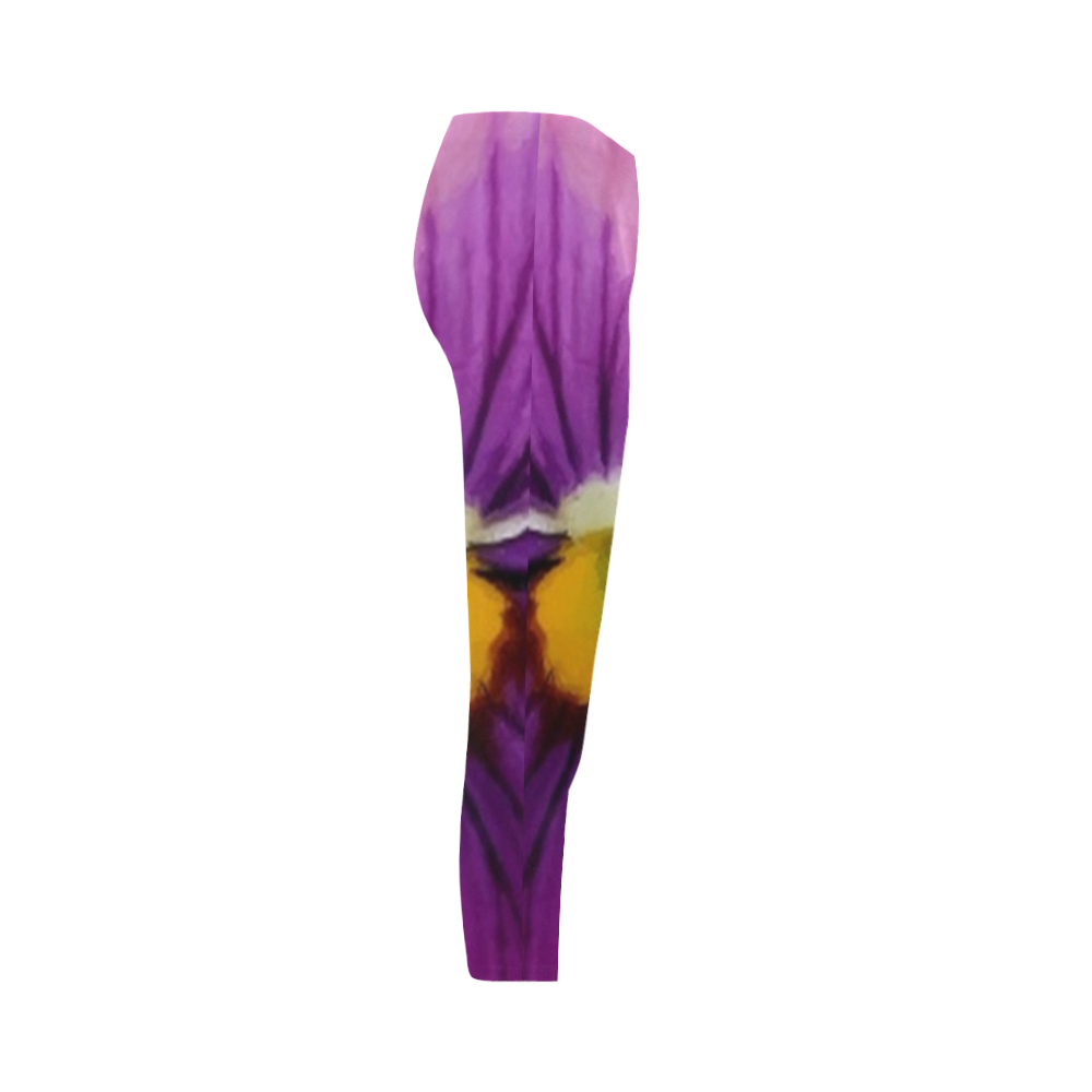 Pink and Purple Pansy Capri Legging (Model L02)