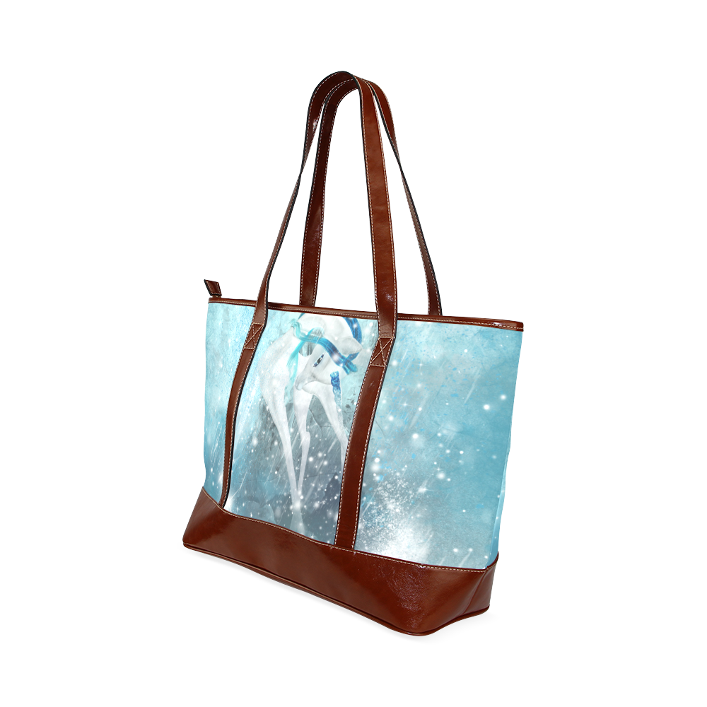 Snowflake Unicorn Tote Handbag (Model 1642)