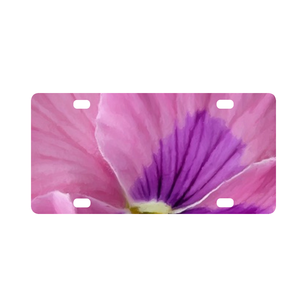 Pink and Purple Pansy Classic License Plate