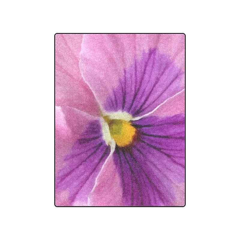 Pink and Purple Pansy Blanket 50"x60"