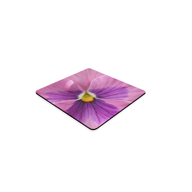 Pink and Purple Pansy Square Coaster