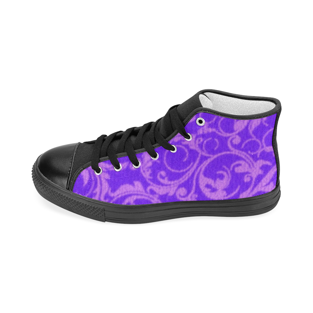 Vintage Swirls Amethyst Ultraviolet Purple Women's Classic High Top Canvas Shoes (Model 017)