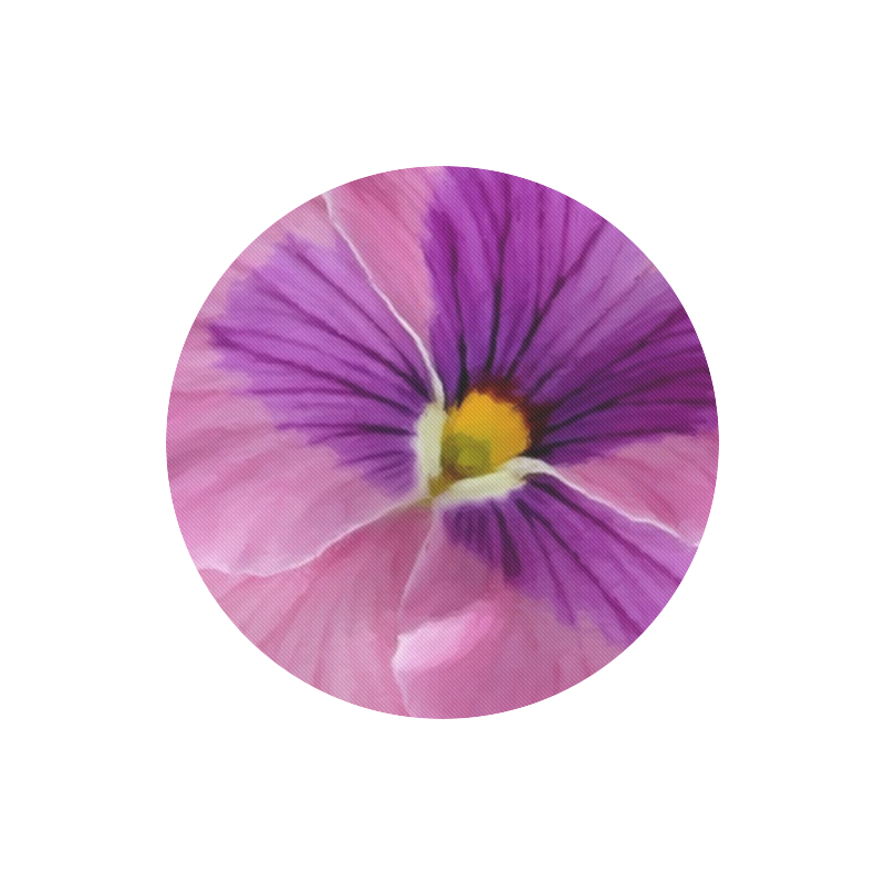 Pink and Purple Pansy Round Mousepad