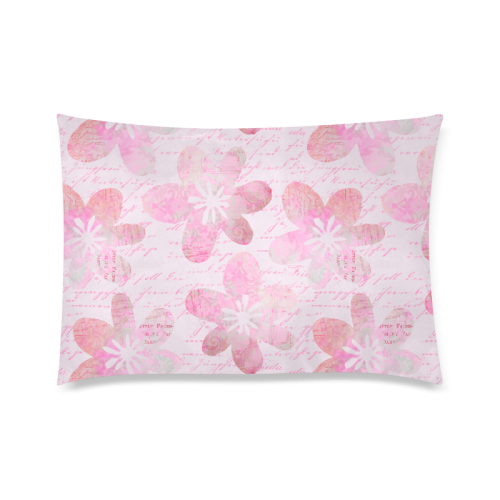 Watercolor Flower Pattern Custom Zippered Pillow Case 20"x30" (one side)