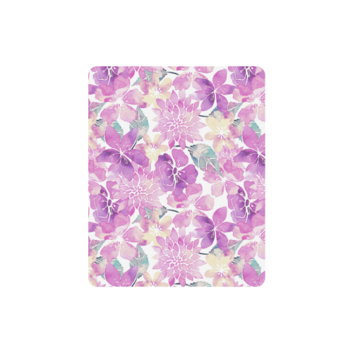Pastel Watercolor Flower Pattern Rectangle Mousepad