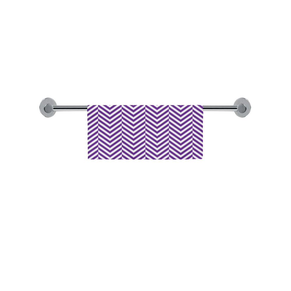 royal purple and white classic chevron pattern Square Towel 13“x13”