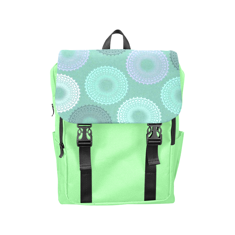 Teal Sea Foam Green Lace Doily Casual Shoulders Backpack (Model 1623)