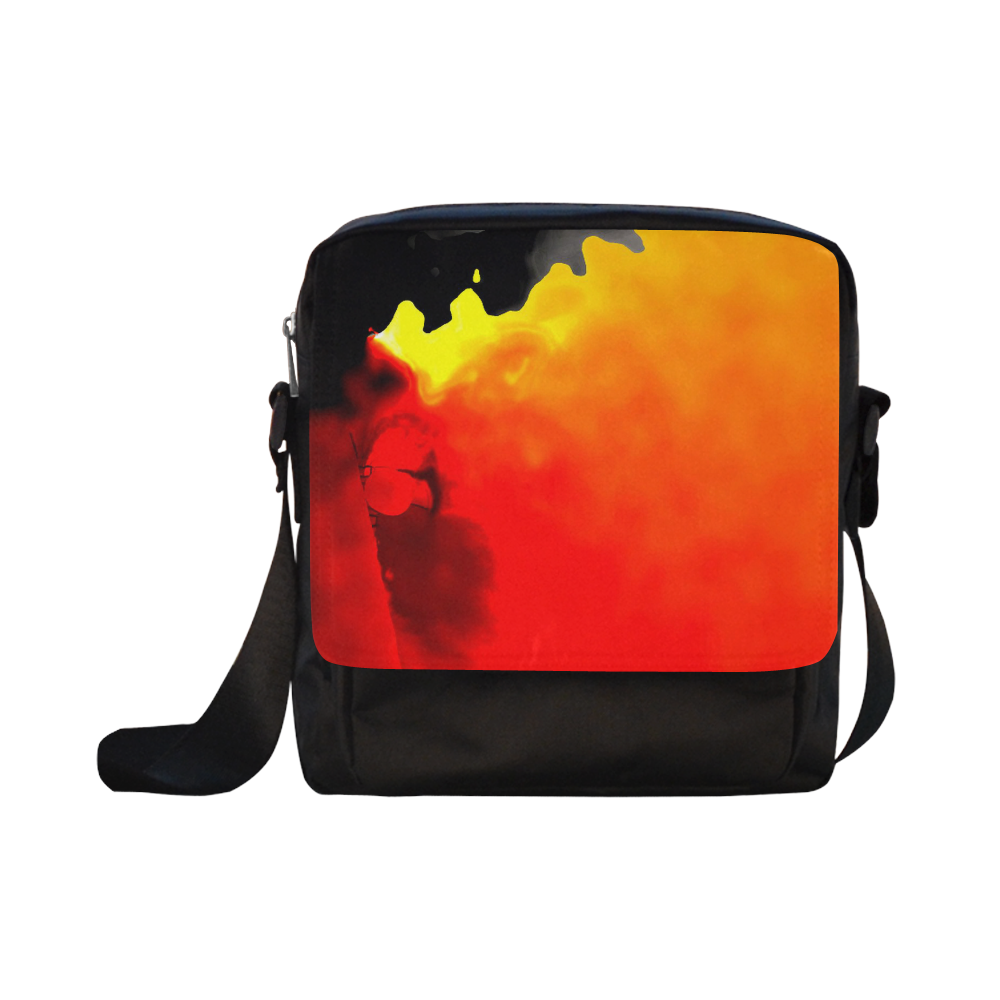 Abstract Fate, fire Crossbody Nylon Bags (Model 1633)