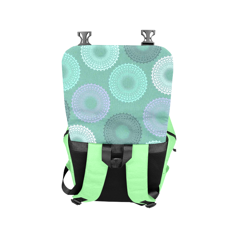 Teal Sea Foam Green Lace Doily Casual Shoulders Backpack (Model 1623)