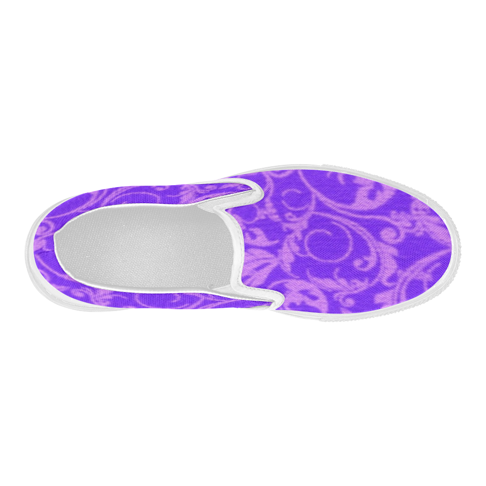 Vintage Swirls Amethyst Ultraviolet Purple Women's Slip-on Canvas Shoes (Model 019)
