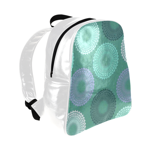 Teal Sea Foam Green Lace Doily Multi-Pockets Backpack (Model 1636)
