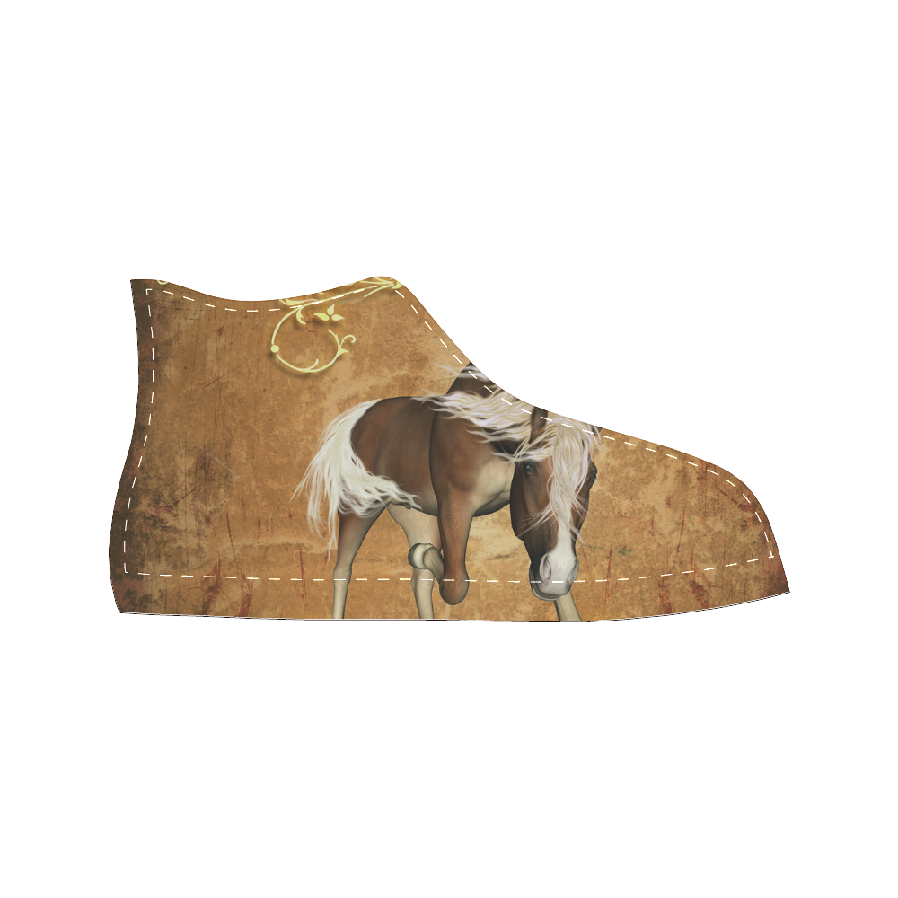 Wonderful horse Women's Classic High Top Canvas Shoes (Model 017)