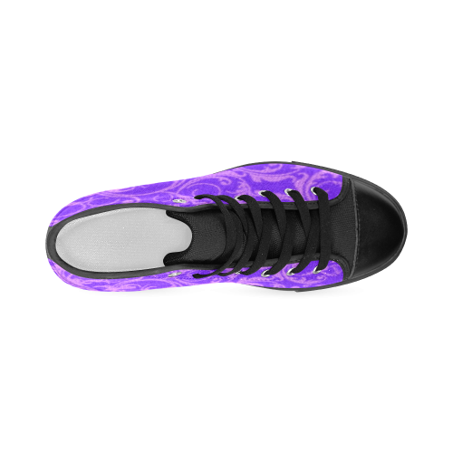 Vintage Swirls Amethyst Ultraviolet Purple Women's Classic High Top Canvas Shoes (Model 017)