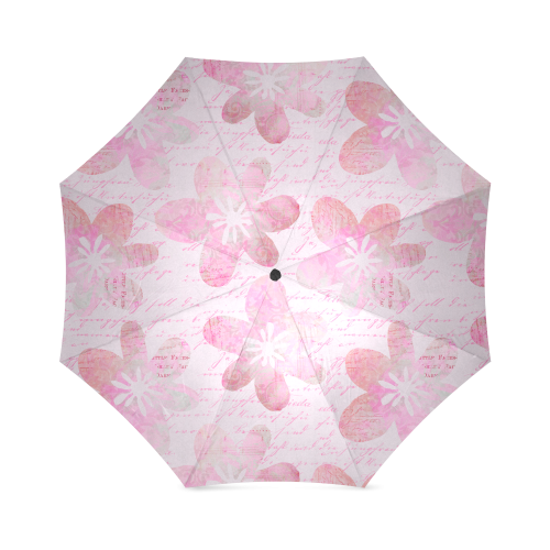 Watercolor Flower Pattern Foldable Umbrella (Model U01)