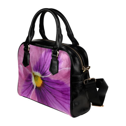 Pink and Purple Pansy Shoulder Handbag (Model 1634)