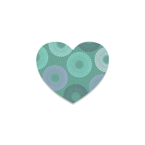 Teal Sea Foam Green Lace Doily Heart Coaster