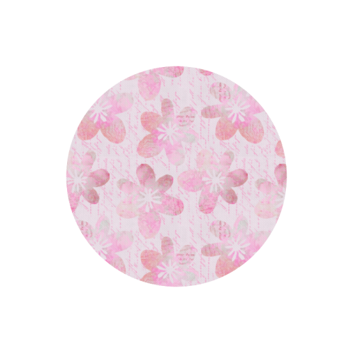 Watercolor Flower Pattern Round Mousepad