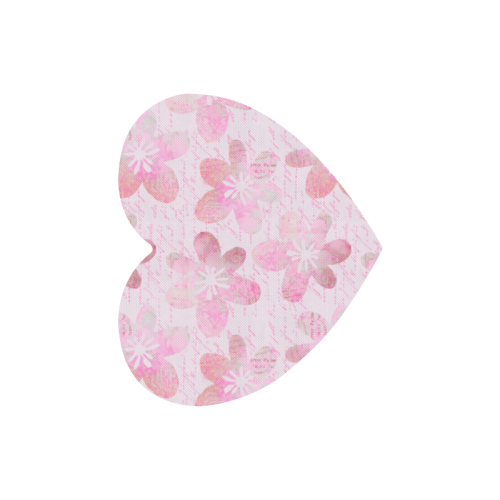 Watercolor Flower Pattern Heart-shaped Mousepad