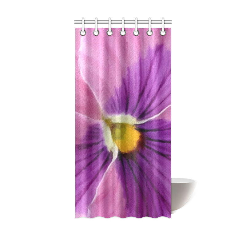 Pink and Purple Pansy Shower Curtain 36"x72"