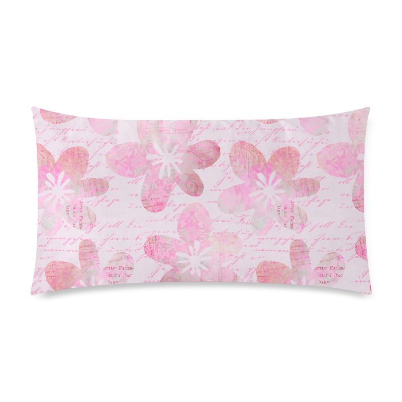 Watercolor Flower Pattern Custom Rectangle Pillow Case 20"x36" (one side)