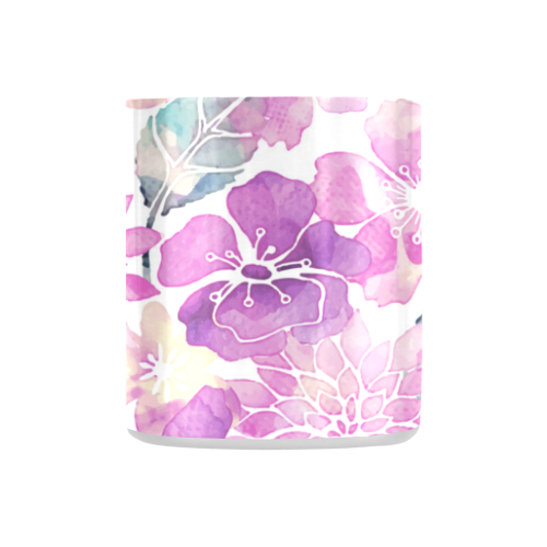 Pastel Watercolor Flower Pattern Classic Insulated Mug(10.3OZ)