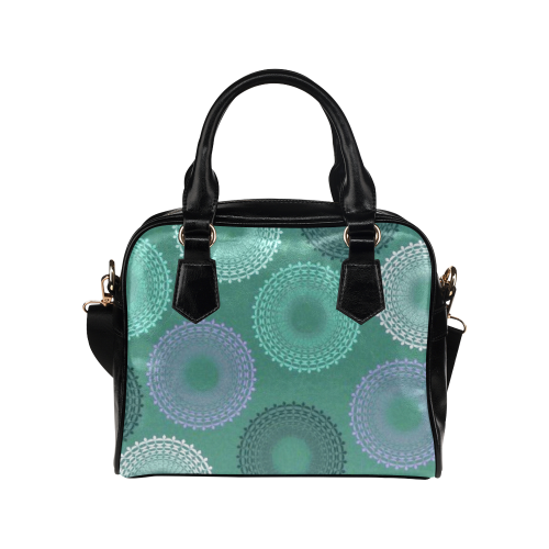 Teal Sea Foam Green Lace Doily Shoulder Handbag (Model 1634)