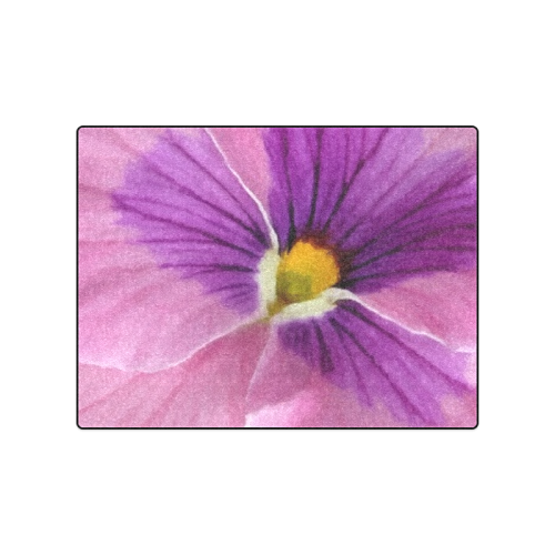 Pink and Purple Pansy Blanket 50"x60"