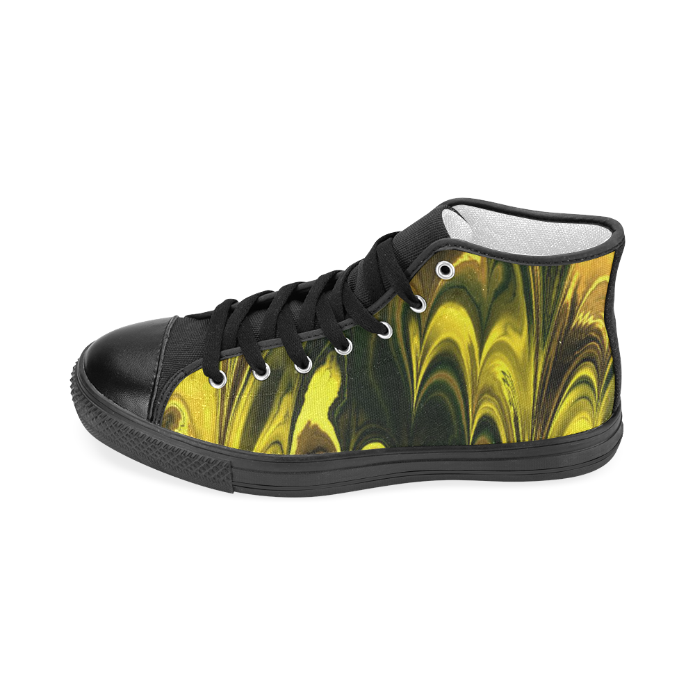 awesome fractal marbled 15 Women's Classic High Top Canvas Shoes (Model 017)