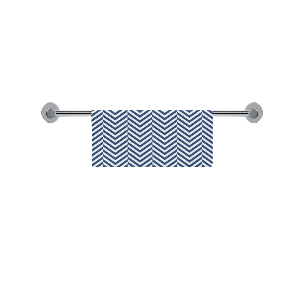 dark blue and white classic chevron pattern Square Towel 13“x13”