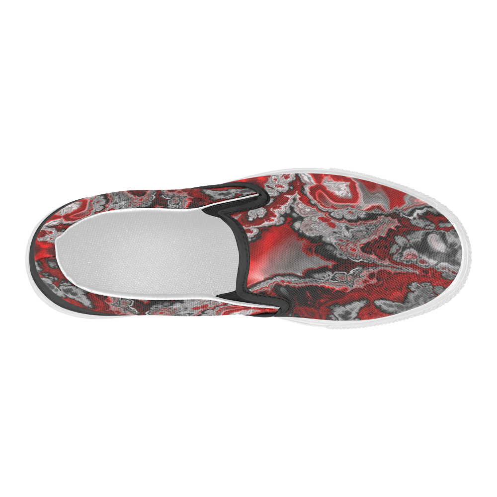 awesome fractal marbled 07 Women's Slip-on Canvas Shoes (Model 019)