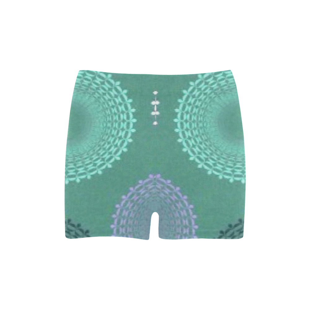 Teal Sea Foam Green Lace Doily Briseis Skinny Shorts (Model L04)