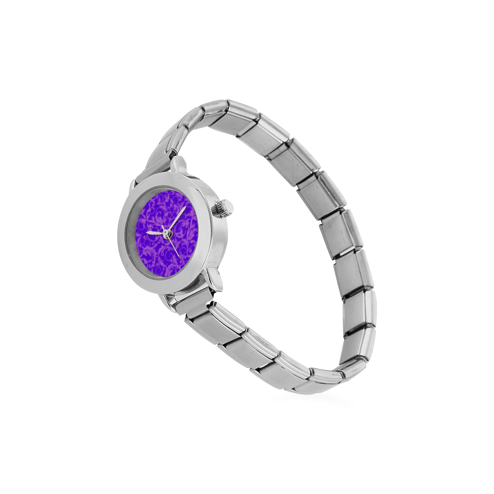 Vintage Swirls Amethyst Ultraviolet Purple Women's Italian Charm Watch(Model 107)