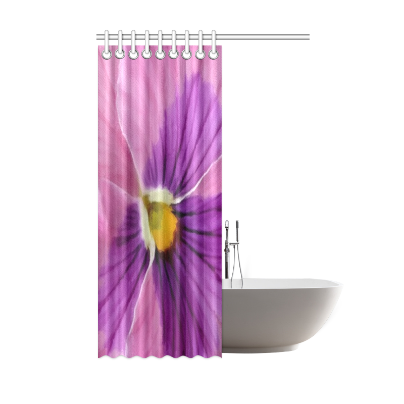 Pink and Purple Pansy Shower Curtain 48"x72"