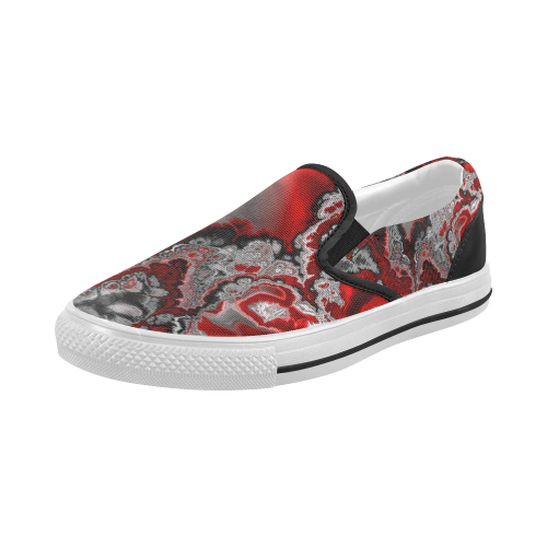 awesome fractal marbled 07 Women's Slip-on Canvas Shoes (Model 019)