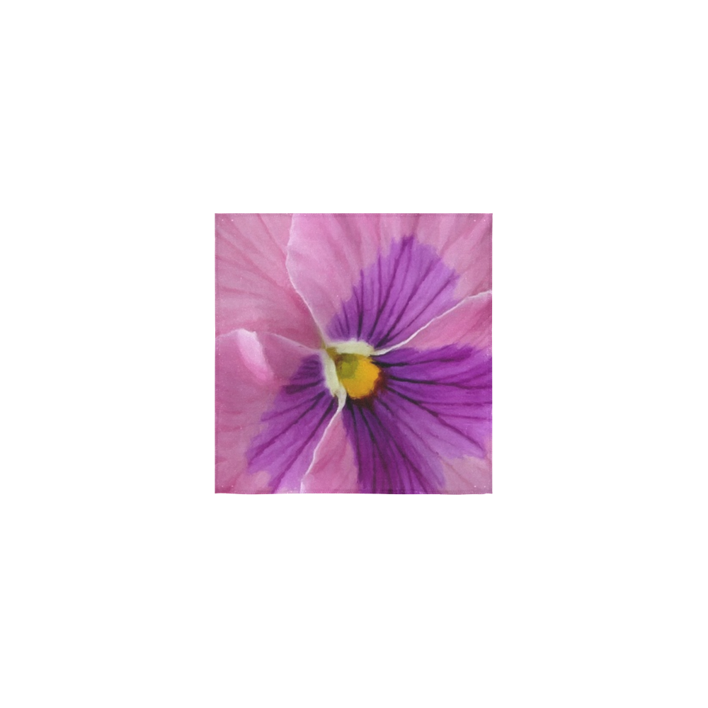 Pink and Purple Pansy Square Towel 13“x13”