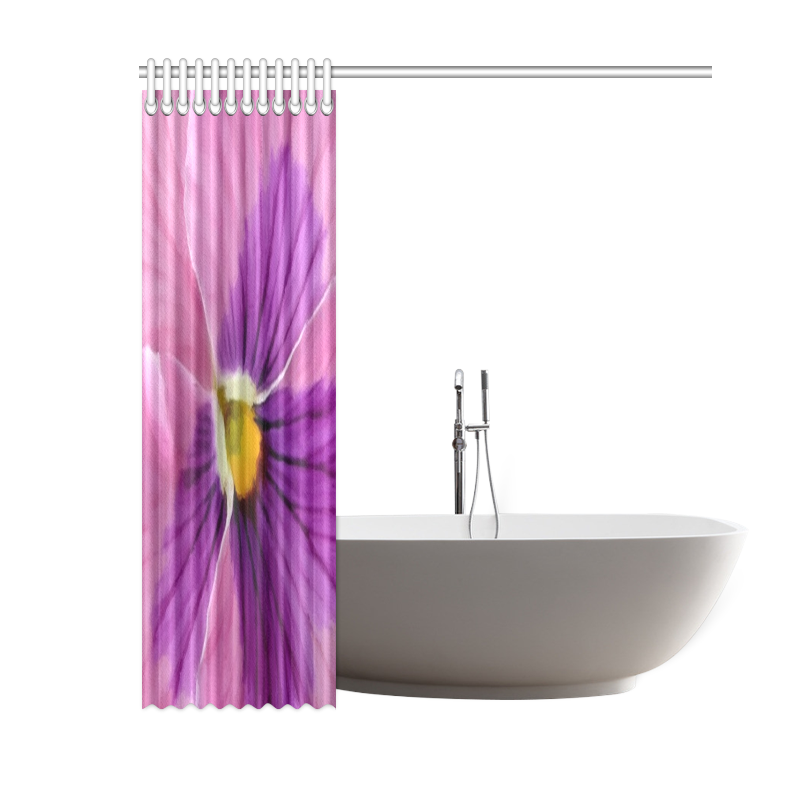 Pink and Purple Pansy Shower Curtain 60"x72"