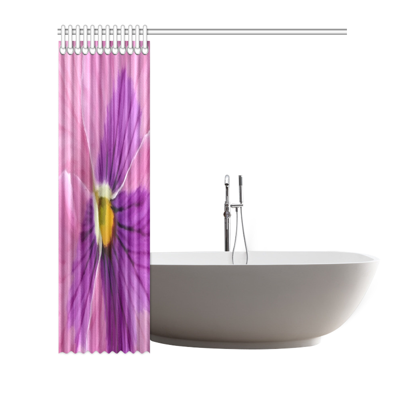 Pink and Purple Pansy Shower Curtain 66"x72"