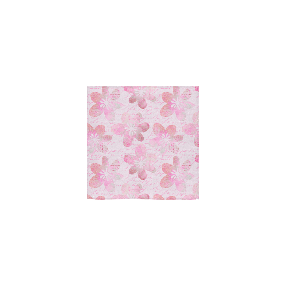 Watercolor Flower Pattern Square Towel 13“x13”
