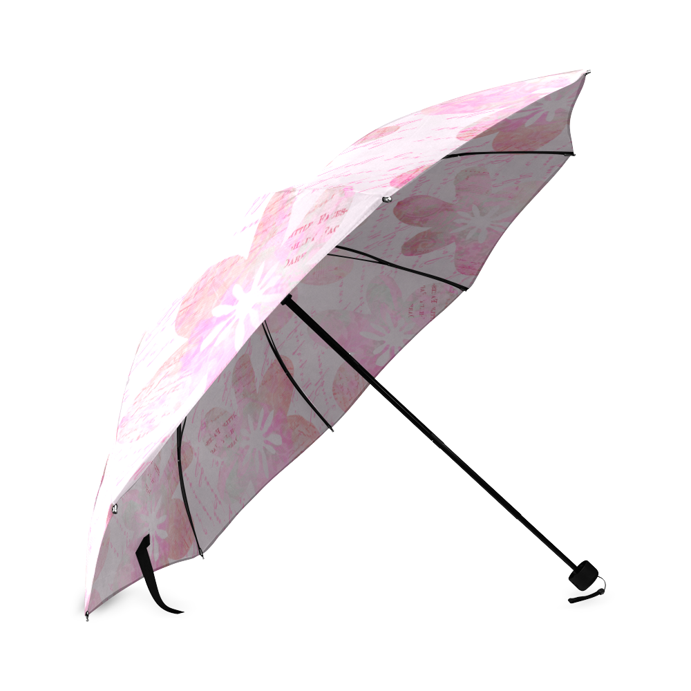 Watercolor Flower Pattern Foldable Umbrella (Model U01)