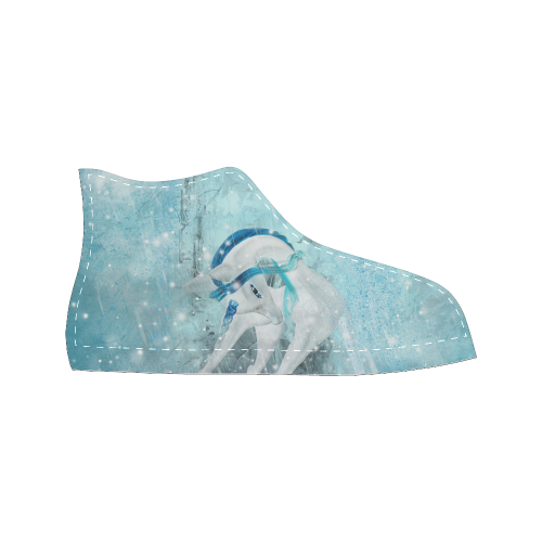 Snowflake Unicorn Women's Classic High Top Canvas Shoes (Model 017)