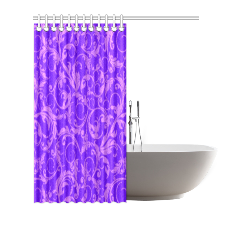 Vintage Swirls Amethyst Ultraviolet Purple Shower Curtain 66"x72"