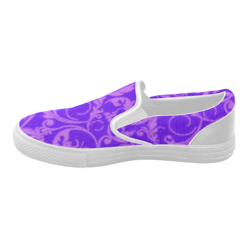 Vintage Swirls Amethyst Ultraviolet Purple Women's Slip-on Canvas Shoes (Model 019)