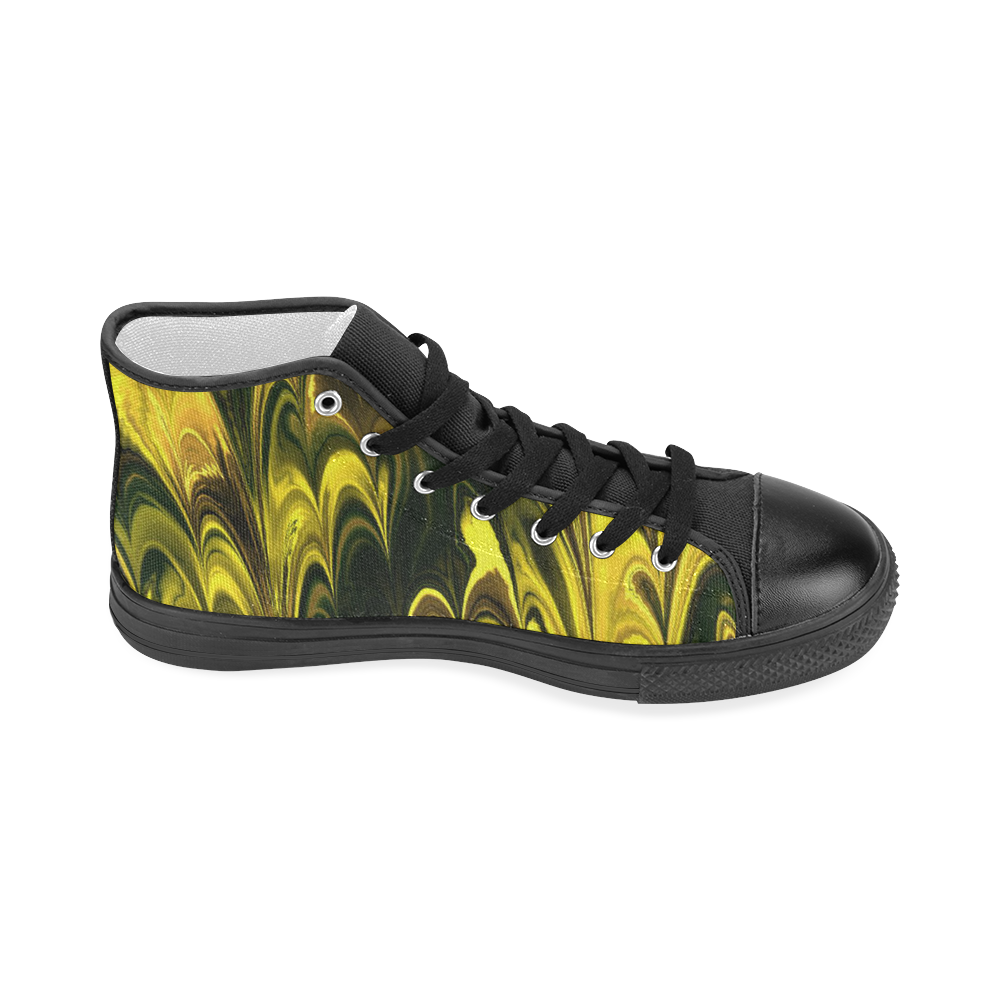 awesome fractal marbled 15 Women's Classic High Top Canvas Shoes (Model 017)