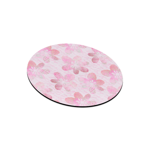Watercolor Flower Pattern Round Mousepad