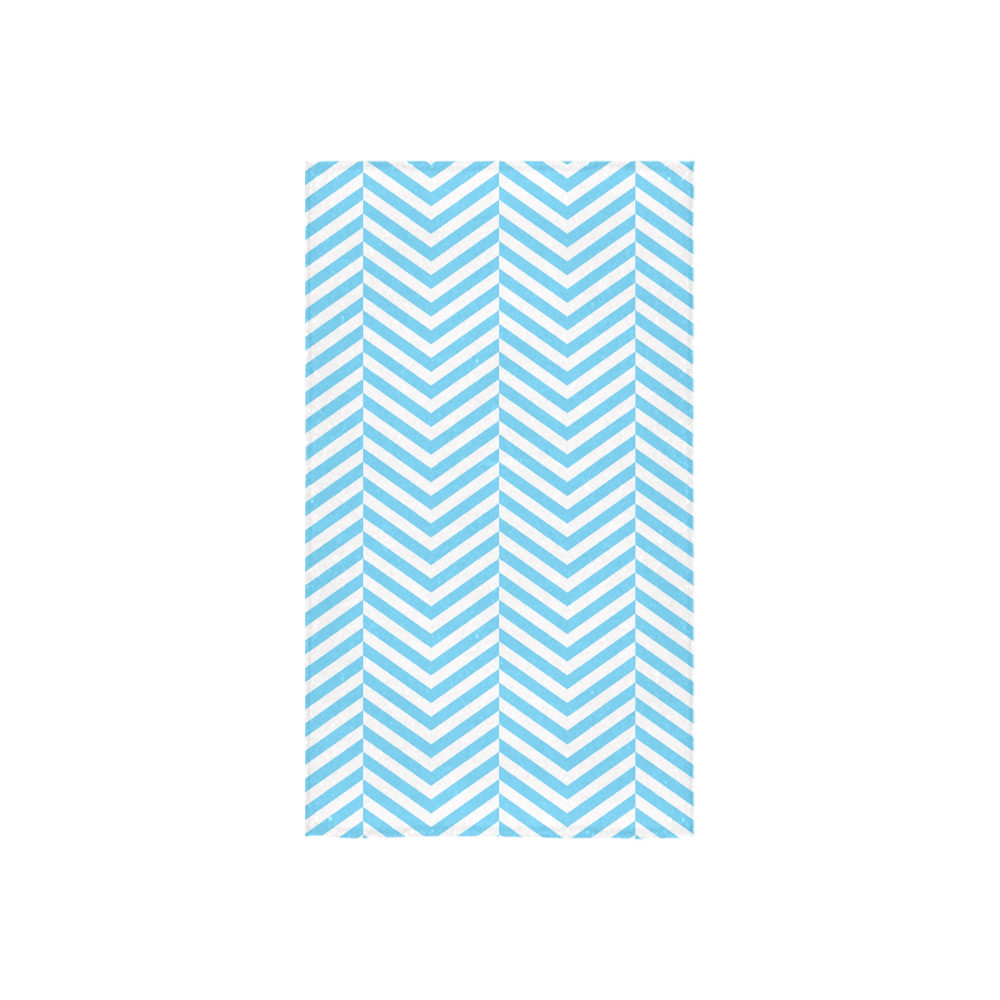 bright blue and white classic chevron pattern Custom Towel 16"x28"